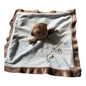 Carter's Baby‎ Monkey Rattle Blue Security Blanket Stuffed Animal Plush Lovey